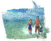 816834a  The Bahamas: couple on beach