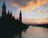 307386  E/Saragossa: Sunset over River Ebro